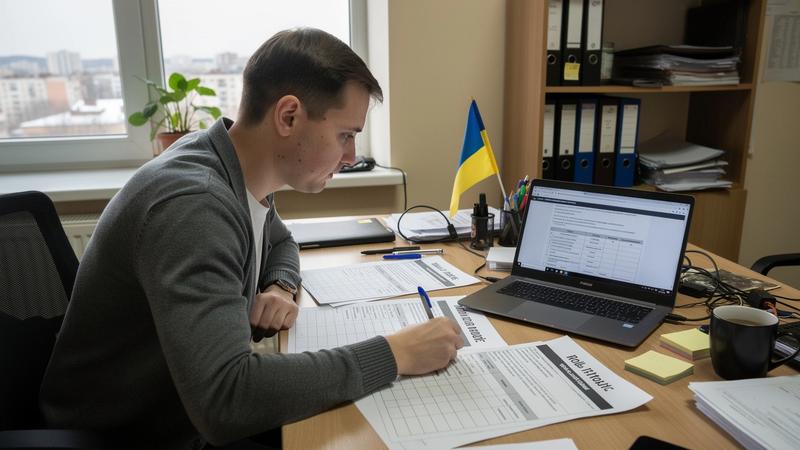 Recruiter reviewing structured candidate evaluation materials
